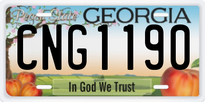 GA license plate CNG1190