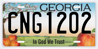 GA license plate CNG1202
