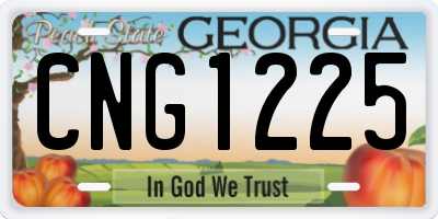GA license plate CNG1225