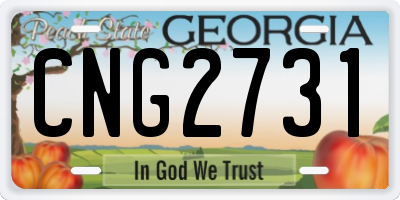 GA license plate CNG2731