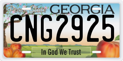 GA license plate CNG2925