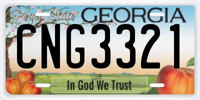 GA license plate CNG3321