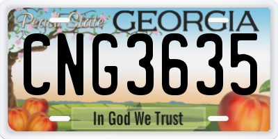 GA license plate CNG3635