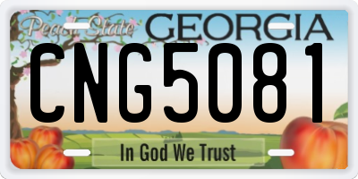 GA license plate CNG5081