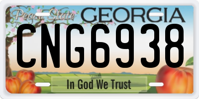 GA license plate CNG6938