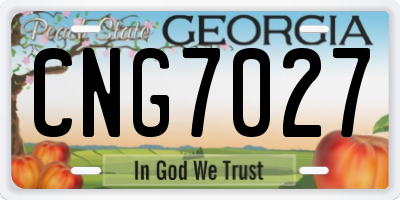 GA license plate CNG7027