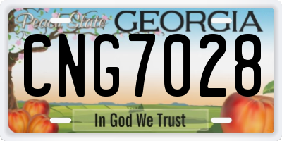 GA license plate CNG7028