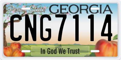 GA license plate CNG7114