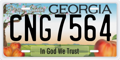 GA license plate CNG7564