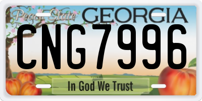 GA license plate CNG7996