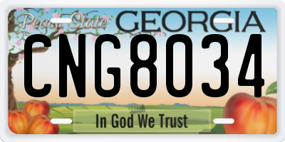 GA license plate CNG8034
