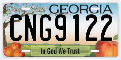 GA license plate CNG9122