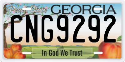 GA license plate CNG9292