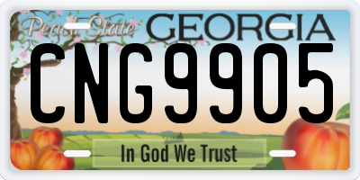 GA license plate CNG9905