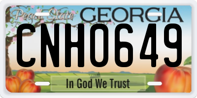 GA license plate CNH0649