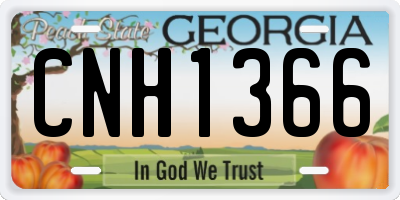 GA license plate CNH1366