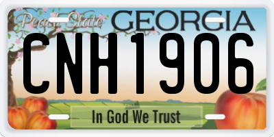GA license plate CNH1906