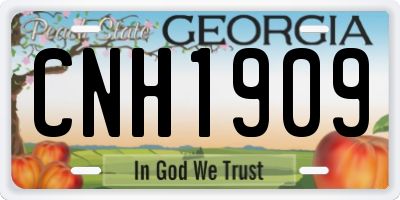 GA license plate CNH1909