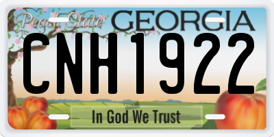GA license plate CNH1922