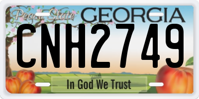 GA license plate CNH2749