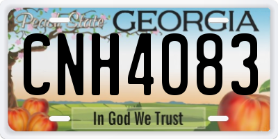 GA license plate CNH4083