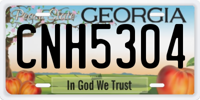 GA license plate CNH5304