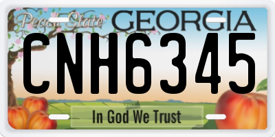 GA license plate CNH6345