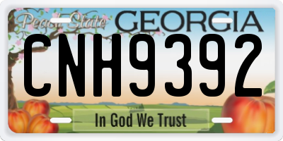 GA license plate CNH9392
