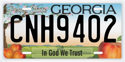 GA license plate CNH9402