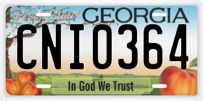 GA license plate CNI0364