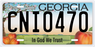 GA license plate CNI0470