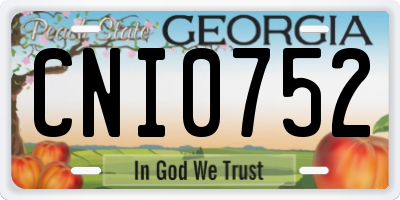 GA license plate CNI0752