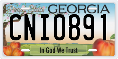GA license plate CNI0891
