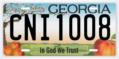 GA license plate CNI1008