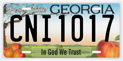 GA license plate CNI1017
