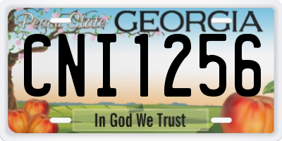 GA license plate CNI1256