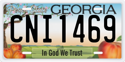 GA license plate CNI1469