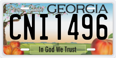 GA license plate CNI1496
