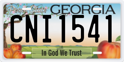 GA license plate CNI1541