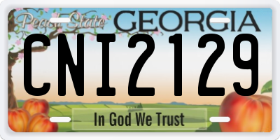 GA license plate CNI2129