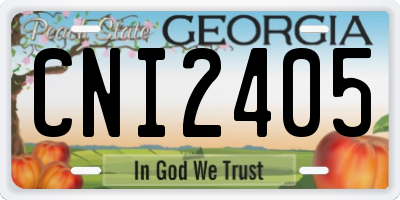 GA license plate CNI2405