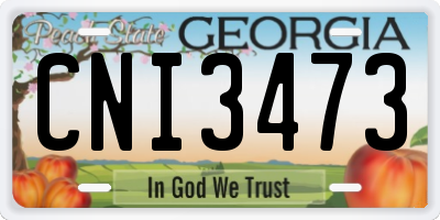 GA license plate CNI3473