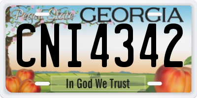 GA license plate CNI4342