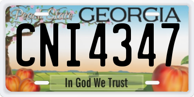 GA license plate CNI4347