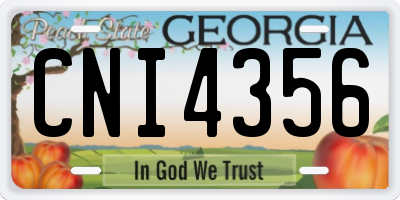 GA license plate CNI4356