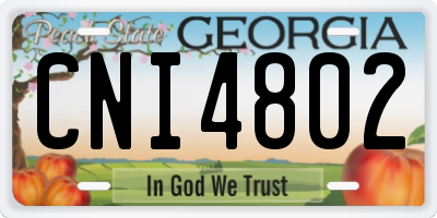 GA license plate CNI4802