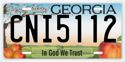 GA license plate CNI5112
