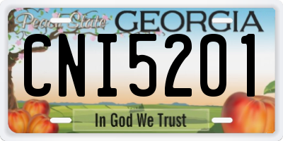 GA license plate CNI5201