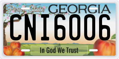 GA license plate CNI6006
