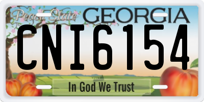GA license plate CNI6154
